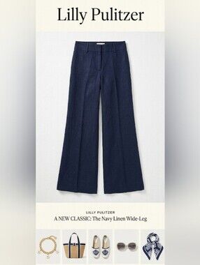Y2K Lilly Pulitzer Navy Wide-Leg Pants!!!